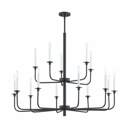 Thomas Lexington Green 46'' Wide 15-Light Chandelier - Matte Black CN3415826